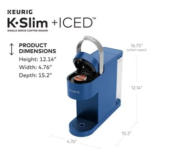 Foto 5 | Foto 5 | Cafetera Keurig K-slim + Iced Single Serve Blue 240-360 Ml - Venta Internacional
