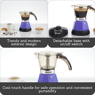 Foto 2 | Foto 2 | Cafetera Eléctrica Imusa Con Capacidad Para 3 O 2 Tazas, Color Morado - Venta Internacional.