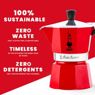 Foto 6 | Foto 6 | Cafetera Espresso Bialetti Moka Express Roja para 6 Tazas - Venta Internacional