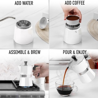 Foto 5 | Foto 5 | Cafetera Moka Pot Espresso Zulay Premium 12 Tazas Blanco - Venta Internacional