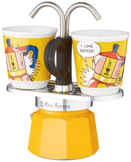 Foto 2 | Foto 2 | Set Moka Bialetti Mini Express Lichtenstein De 2 Tazas, Color Amarillo - Venta Internacional.