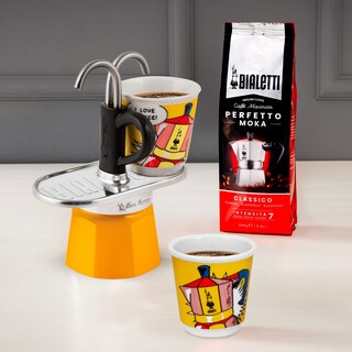 Foto 4 | Foto 4 | Set Moka Bialetti Mini Express Lichtenstein De 2 Tazas, Color Amarillo - Venta Internacional.