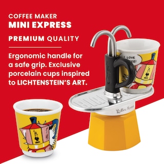 Foto 6 | Foto 6 | Set Moka Bialetti Mini Express Lichtenstein De 2 Tazas, Color Amarillo - Venta Internacional.