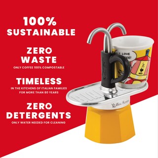 Foto 7 | Foto 7 | Set Moka Bialetti Mini Express Lichtenstein De 2 Tazas, Color Amarillo - Venta Internacional.