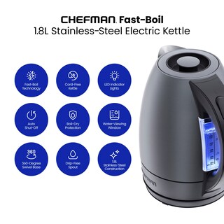 Foto 2 | Foto 2 | Hervidor Eléctrico Chefman 1.8l de Acero Inoxidable con Led Gris - Venta Internacional