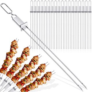 Foto 1 | Foto 1 | Parrilla 12 Pinchos Para Asar A La De 17 Pulgadas De Largo Para Barbacoa, Carne, Verduras, Con Desl