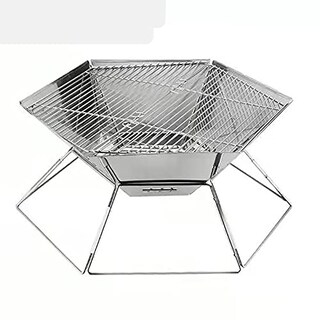 Foto 1 | Foto 1 | Parrilla Generic De Acero Inoxidable Engrosada Portátil Plegable De Carbón Inicio Camping Al Aire