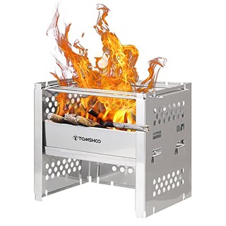 Foto 1 | Foto 1 | Parrilla Lixada De Acero Inoxidable Ajustable Para Exteriores, De Barbacoa Portátil, Estufa De Leñ