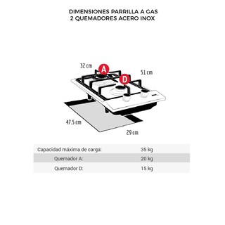 Foto 4 | Foto 4 | Combo Disa Home Parrilla de Gas Parrilla Eléctrica y Campana de Pared Acero Inoxidable 60 Cm