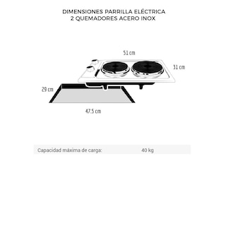 Foto 5 | Foto 5 | Combo Disa Home Parrilla de Gas Parrilla Eléctrica y Campana de Pared Acero Inoxidable 60 Cm