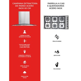 Foto 4 | Foto 4 | Campana y Parrilla a Gas Disa Home 6 Quemadores