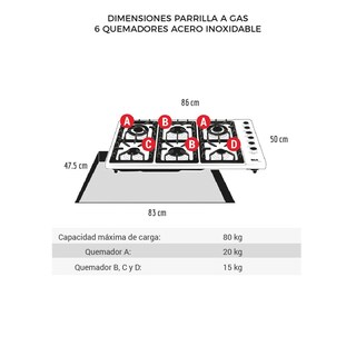 Foto 5 | Foto 5 | Campana y Parrilla a Gas Disa Home 6 Quemadores