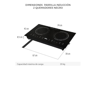 Foto 5 | Foto 5 | Combo Disa Home Parrilla Inducción 2 Quemadores y Campana Extractora de Pared color Negro 80 cm