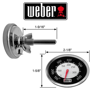 Foto 2 | Foto 2 | Termómetro Weber 60070 Ovalado De Repuesto Para Parrillas Weber Q - Venta Internacional