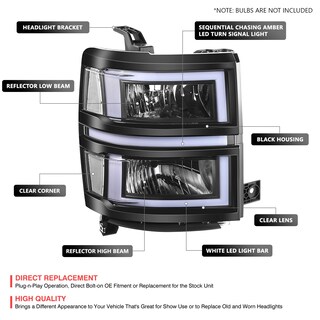 Foto 2 | Foto 2 | Barra De Luces 3d Para Faros Delanteros Dna Motoring Silverado 1500 14-15 - Venta Internacional.