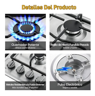 Foto 3 | Foto 3 | Parrilla de Gas Empotrable 4 Quemadores de Acero Inoxidable