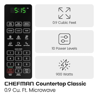 Foto 3 | Foto 3 | Horno Microondas Chefman Acero Inoxidable De 900 W 0.9 Pies Cúbicos - Venta Internacional
