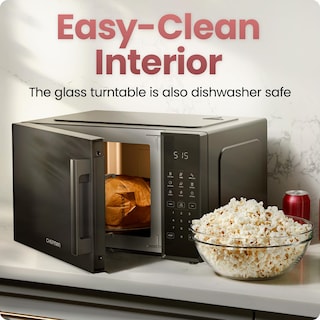 Foto 6 | Foto 6 | Horno Microondas Chefman, 0.9 Pies Cúbicos, 900 W, 10 Niveles De Potencia, Negro - Venta Internacional.