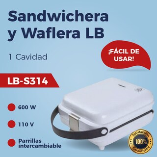 Foto 6 | Foto 6 | Sandwichera y Waflera LB-Link LB-S314 color Blanco con Parrilla Intercambiable