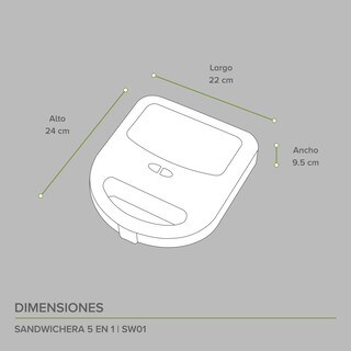 Foto 3 | Foto 3 | Sandwichera Avera Sw01 5 en 1 color Negro