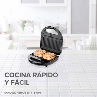 Foto 5 | Foto 5 | Sandwichera Avera Sw01 5 en 1 color Negro