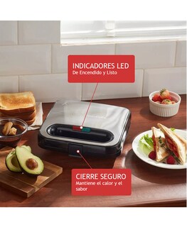 Foto 4 | Foto 4 | Sandwichera Royal Haus ESM-2207SS color Negro Eléctrica con Placa Antiadherente Elite Gourmet