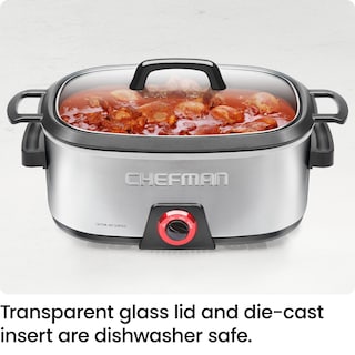 Foto 6 | Foto 6 | Olla de Cocción Lenta Chefman Eléctrica de Acero Inoxidable - Venta Internacional