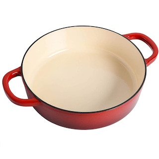 Foto 5 | Foto 5 | Olla De Barro Braiser Crock-pot De Hierro Fundido Esmaltado Artesanal De 5 Litros, Color Rojo - Venta Internacional.