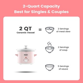 Foto 3 | Foto 3 | Olla Pequeña De Cerámica De Acero Inoxidable De 2 Cuartos De Galón De Cocción Lenta Kooc - Venta Internacional.