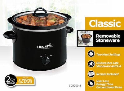 Foto 3 | Foto 3 | Olla De Cocción Lenta Crockpot De 2 Cuartos De Galón, Color Negro Clásico, 400 W - Venta Internacional.