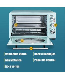 Foto 4 | Foto 4 | Horno Retro Menta Elite Gourmet Eto3300m 33 L 6 Rebanadas