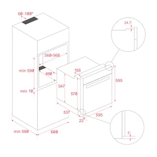 Foto 5 | Foto 5 | Horno Eléctrico Empotre Teka Hlb 8400 Bk De 60 Cm (24'') Cristal Negro