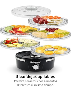 Foto 5 | Foto 5 | Deshidratador de Alimentos Elite Gourmet 5 Bandejas Sin Bpa