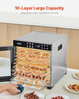 Foto 4 | Foto 4 | Deshidratador De Alimentos Vevor 10 Bandejas De Acero Inoxidable 1000w 24h Tim - Venta Internacional.