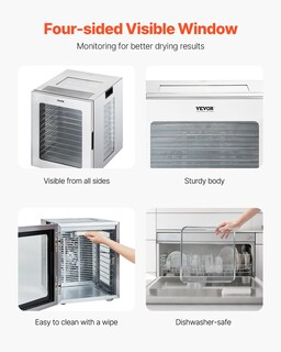 Foto 6 | Foto 6 | Deshidratador De Alimentos Vevor, 12 Bandejas De Acero Inoxidable, 850 W, 24 Horas, Temporizador - Venta Internacional.