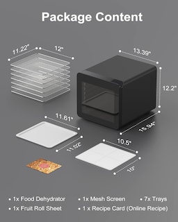 Foto 7 | Foto 7 | Deshidratador De Alimentos Crownful 7 Bandejas De Acero Inoxidable 600 W Más De 30 Recetas - Venta Internacional.