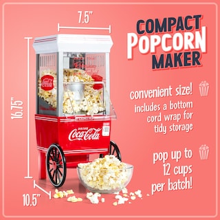 Foto 5 | Foto 5 | Popcorn Maker Nostalgia Coca-cola 12 Tazas Hot Air White - Venta Internacional.