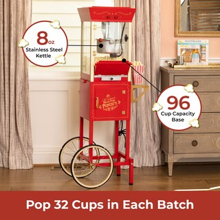 Foto 2 | Foto 2 | Carrito Profesional Popcorn Maker Nostalgia, 240 Ml, 32 Tazas, Color Rojo - Venta Internacional.