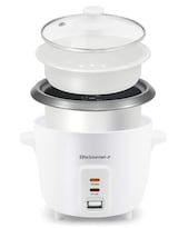 Arrocera Elite Gourmet ERC-006NST color Blanco Eléctrica 6 Tazas Tapa de Vidrio