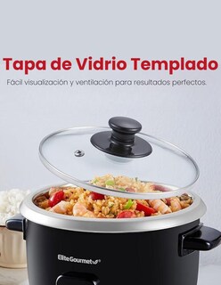 Foto 4 | Foto 4 | Arrocera Eléctrica 6 Tazas Acero Inoxidable Elite Gourmet Color Negro Frecuencia 60