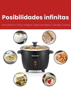 Foto 5 | Foto 5 | Arrocera Eléctrica 6 Tazas Acero Inoxidable Elite Gourmet Color Negro Frecuencia 60