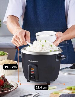 Foto 7 | Foto 7 | Arrocera Eléctrica 6 Tazas Acero Inoxidable Elite Gourmet Color Negro Frecuencia 60