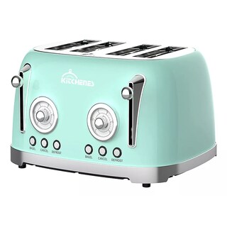 Foto 1 | Foto 1 | Tostador Eléctrico Retro 4 Rebanadas 6 Niveles Bandeja Migas Color Verde Menta