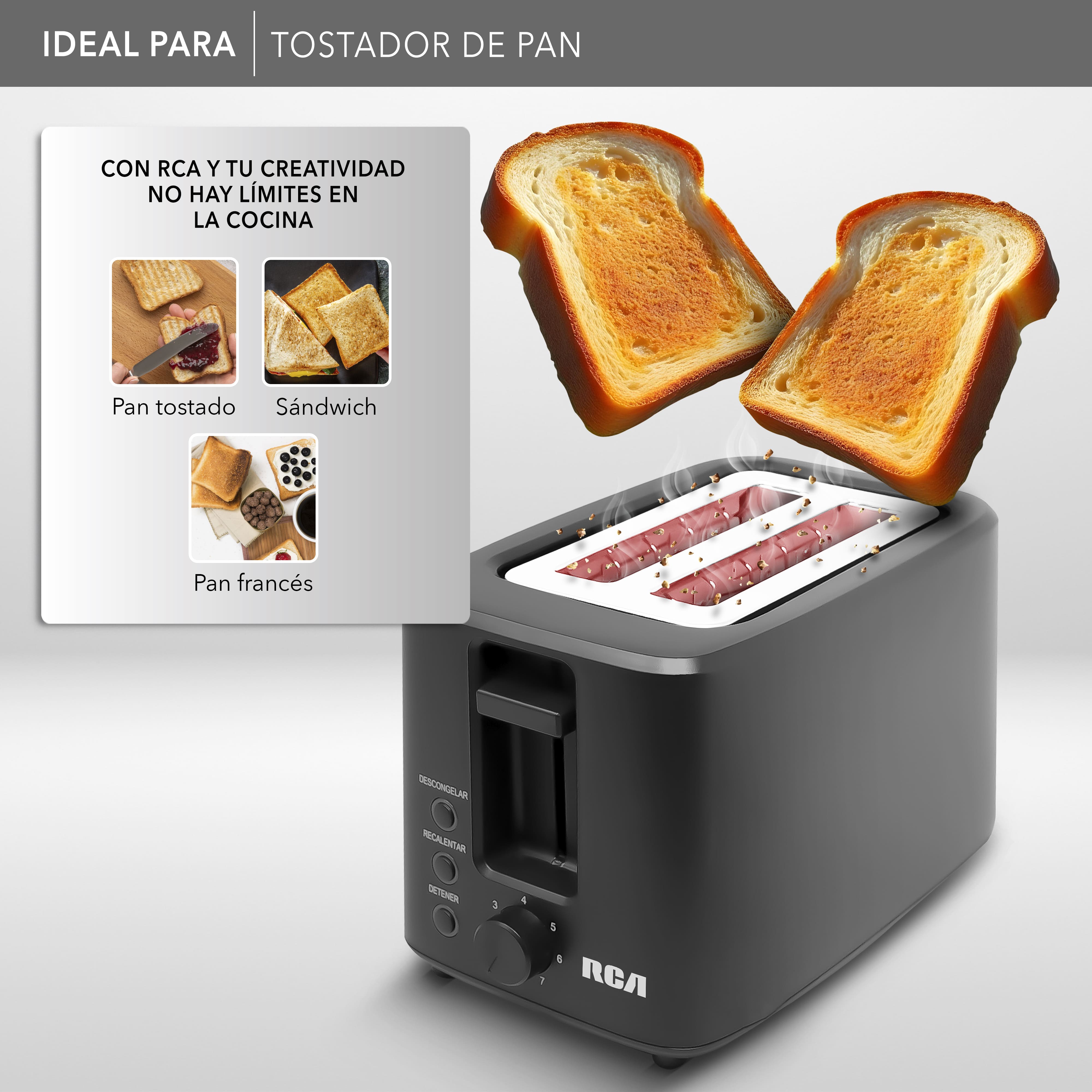 Tostadora 1500w Funciones Descongelar Calentar Tostadora XXL De 4 Rebanadas Acero Inoxidable - Con Cajón De Migas Y Accesorio Para Pan - 1500W Steinborg Tostadora Potencia 1500W LED Display