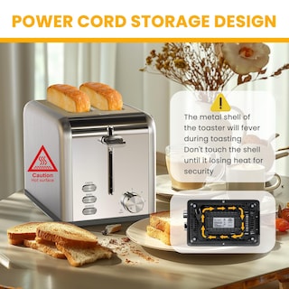 Foto 5 | Foto 5 | Toaster Simple Deluxe Para 2 Rebanadas Y 6 Niveles De Dorado, Color Plateado - Venta Internacional.