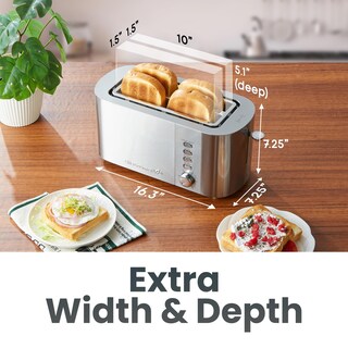 Foto 6 | Foto 6 | Toaster Elite Gourmet Ect4123 Ranura Larga 4 Rebanadas Acero Inoxidable - Venta Internacional.