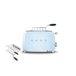 Foto 1 | Foto 1 | Combinación De Tostadora Y Estante Para Sándwiches Smeg De 2 Rebanadas Color Azul Pastel - Venta Internacional.