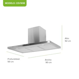Foto 2 | Foto 2 | Campana de Cocina de Pared 90 cm Acero inoxidable Tipo T AVERA CEV90B