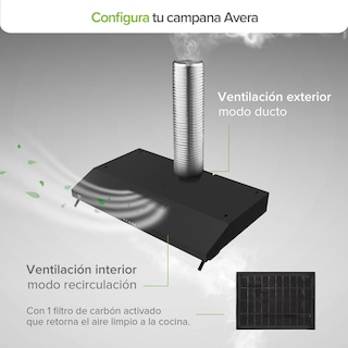 Foto 6 | Foto 6 | Campana Extractora De Pared 80 Cm Avera Cea80n Negra