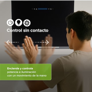 Foto 7 | Foto 7 | Campana para Cocina de Pared Avera CEV60T Negra 60 cm Control por Gestos y Panel Touch Luz LED Vidrio templado